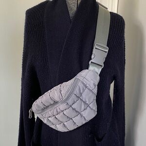 New Quilted Gray Crossbody/Sling Bag
